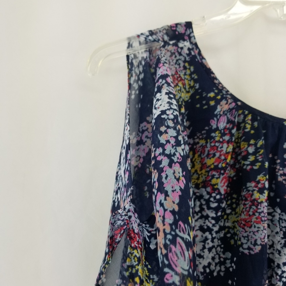 MODCLOTH Navy Floral Ruffled Midi Pocketed Dress - Picture 3 of 14